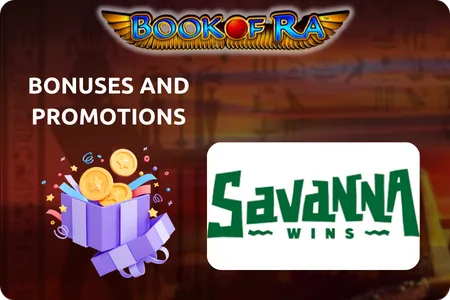 Bonuses on casino Savanna Wins